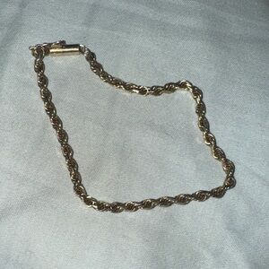 Elegant Gold Rope Chain Bracelet - Marked 14k & Makers Mark